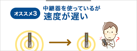 中継器を使っているが速度が遅い